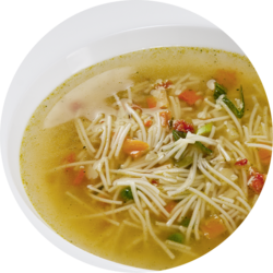 Bunte Frühlingssuppe mit Nudeln