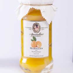 Marillen mit Marillenschnaps 16% Vol. 0,35 kg Glas