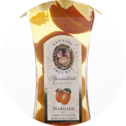 Marillen mit Marillenliqueur 16% Vol. 0,35 kg Glas