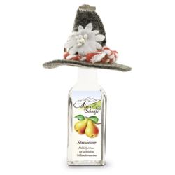 Steinbeisser Williamsbirne 35 % Vol.  mit Filzhut und Schlüsselanhänger 0,02 L
