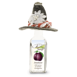 Steinbeisser Zwetschge 35 % Vol. mit Filzhut und Schlüsselanhänger 0,02 L