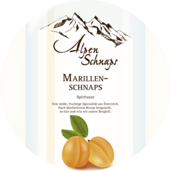 Apricot Schnapps 38% vol. 1 litre and 10 litres