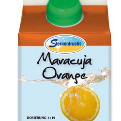 Maracuja-Orange Erfrischungsgetränk 20% ohne Zucker 1+19