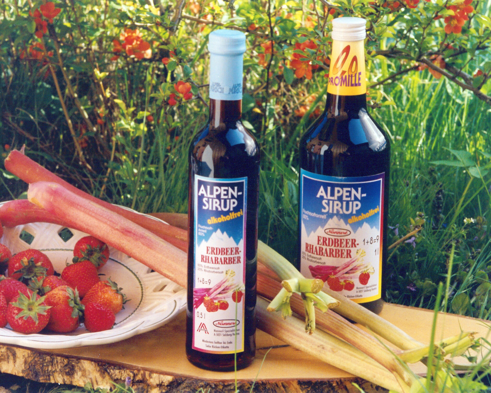 Nannerl Alpensirup Erdbeer-Rhabarber 0,5 Liter + 1 Liter 02