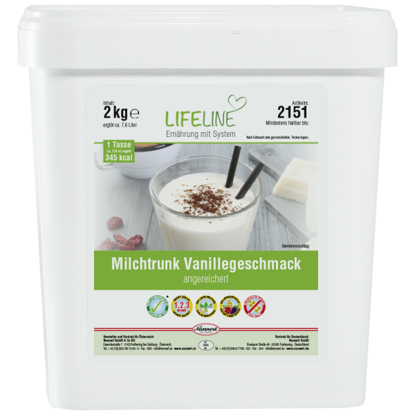 LifeLine Milchtrunk Vanillegeschmackangereichert, Ballaststoffquelle, Vitamine, Mineralstoffe, Ballaststoffe