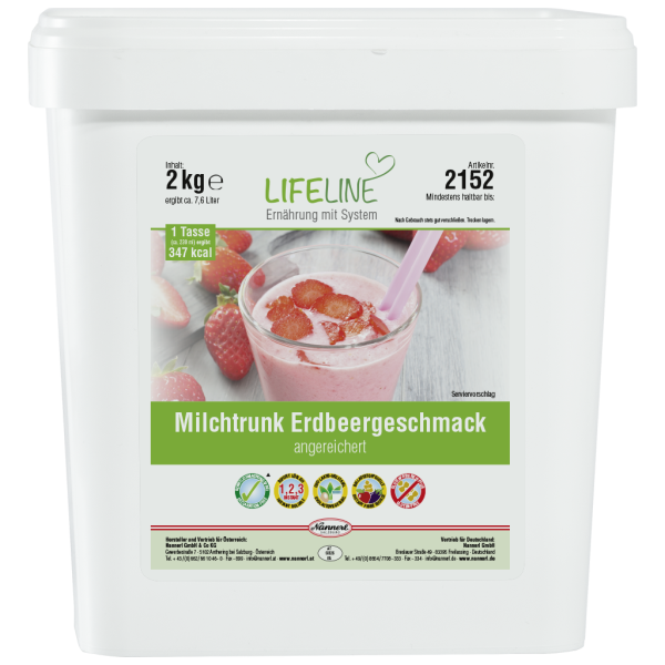 LifeLine Milchtrunk Erdbeergeschmackangereichert, Ballaststoffquelle, Vitamine, Mineralstoffe, Ballaststoffe