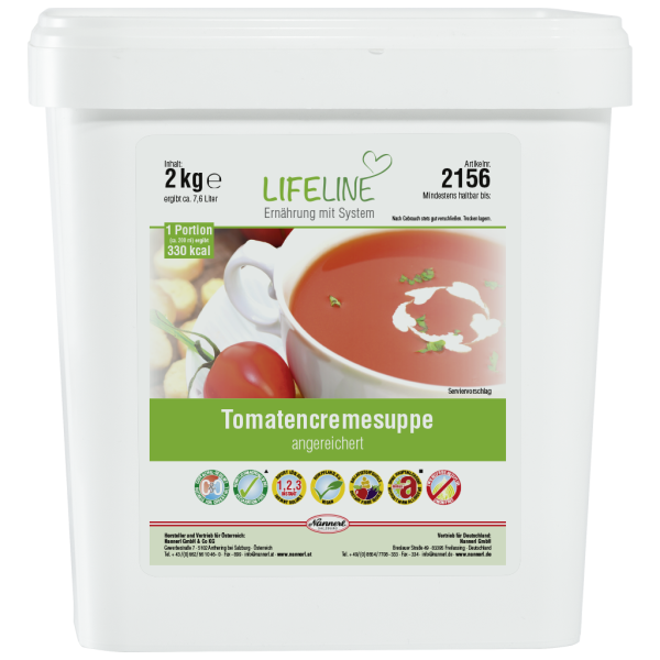 LifeLine Tomatencremesuppe angereichert, Ballaststoffquelle, rein pflanzlich