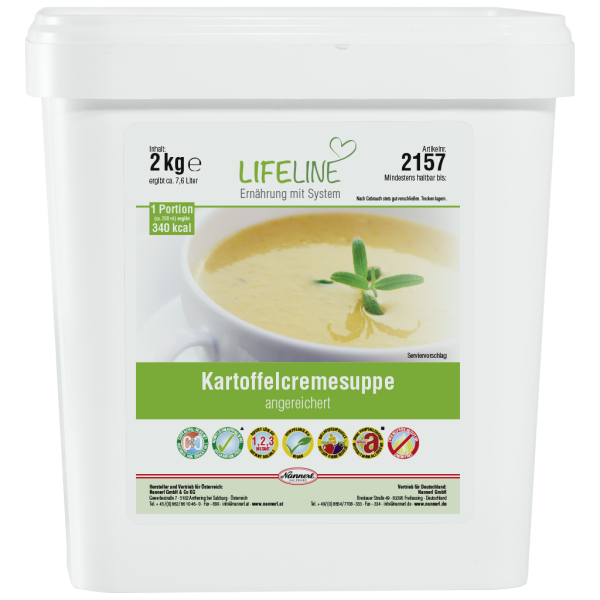 LifeLine Kartoffelcremesuppe angereichert, Ballaststoffquelle, rein pflanzlich