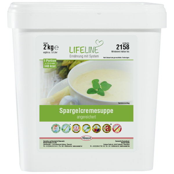 LifeLine Spargelcremesuppe angereichert, Ballaststoffquelle, rein pflanzlich