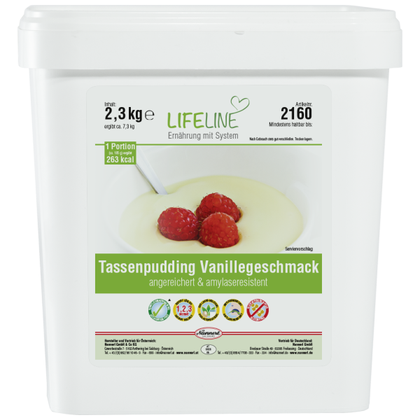 LifeLine Tassenpudding Vanillegeschmack angereichert, amylaseresistent