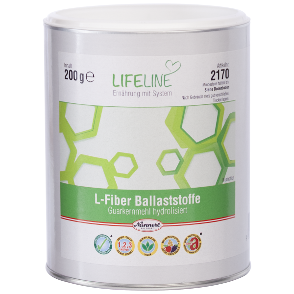 LifeLine L-Fiber Ballaststoffe, rein pflanzlich, Ballaststoffquelle Guarkernmehl hydrolisiert