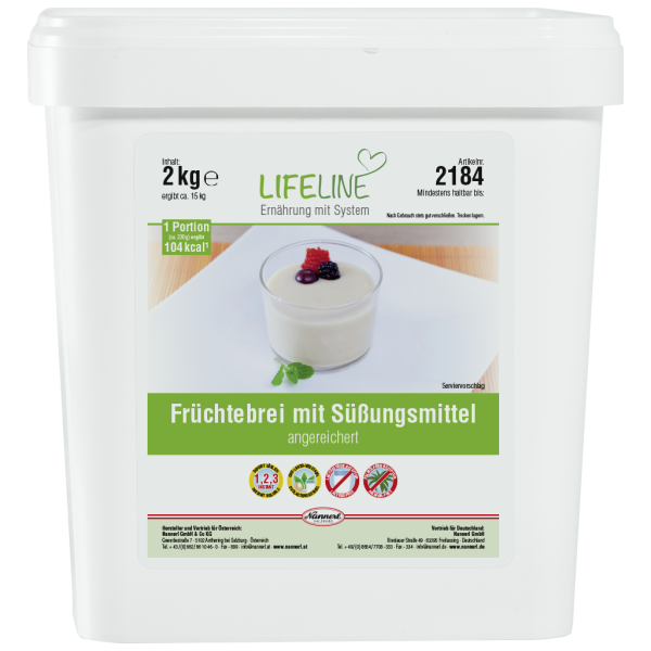 LifeLine Früchtebrei mit Süßungsmittel, angereichert